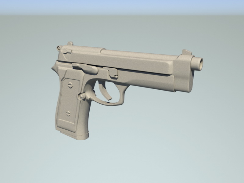 Pistol Gun 3d rendering