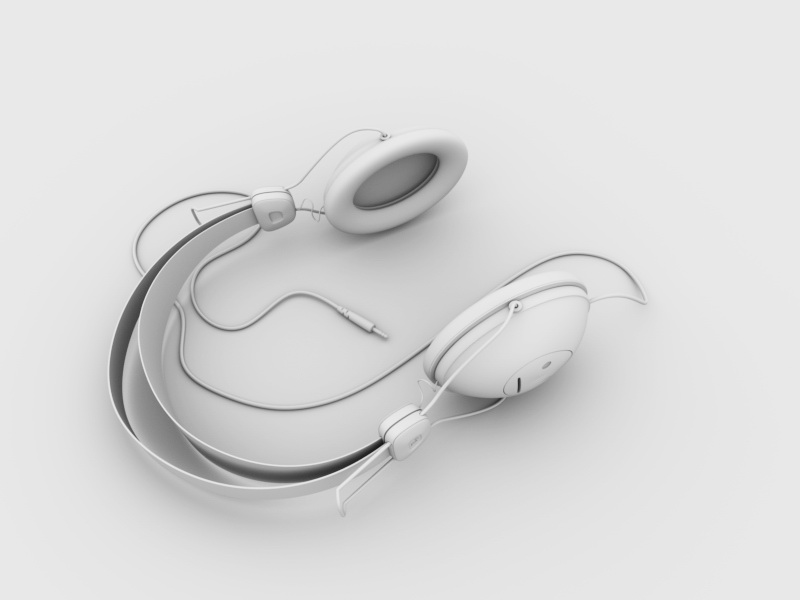 Cordless Headphones 3d rendering