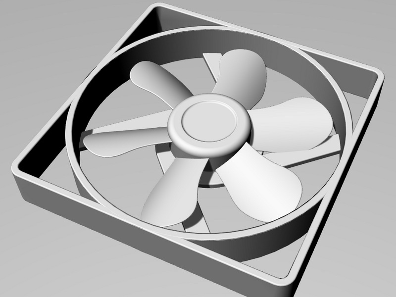 Desktop Computer Fan 3d rendering