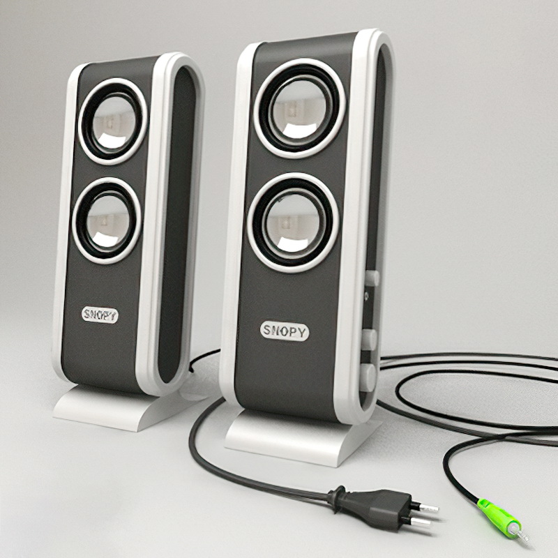 Small Desktop Computer Speakers 3d rendering