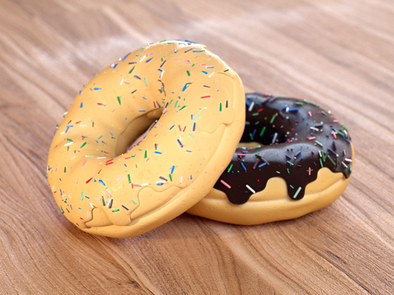 Sweet Donuts 3d rendering