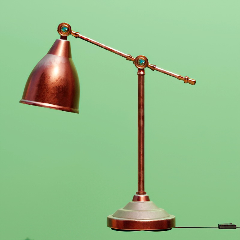 Old Copper Table Lamp 3d rendering