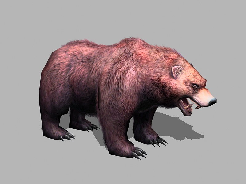 Brown Bear Lowpoly 3d rendering