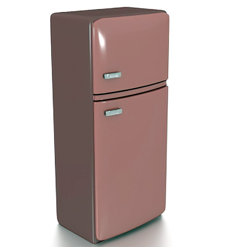 Dark Red Refrigerator 3d rendering