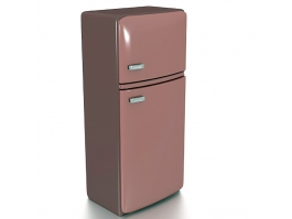 Dark Red Refrigerator 3d model preview