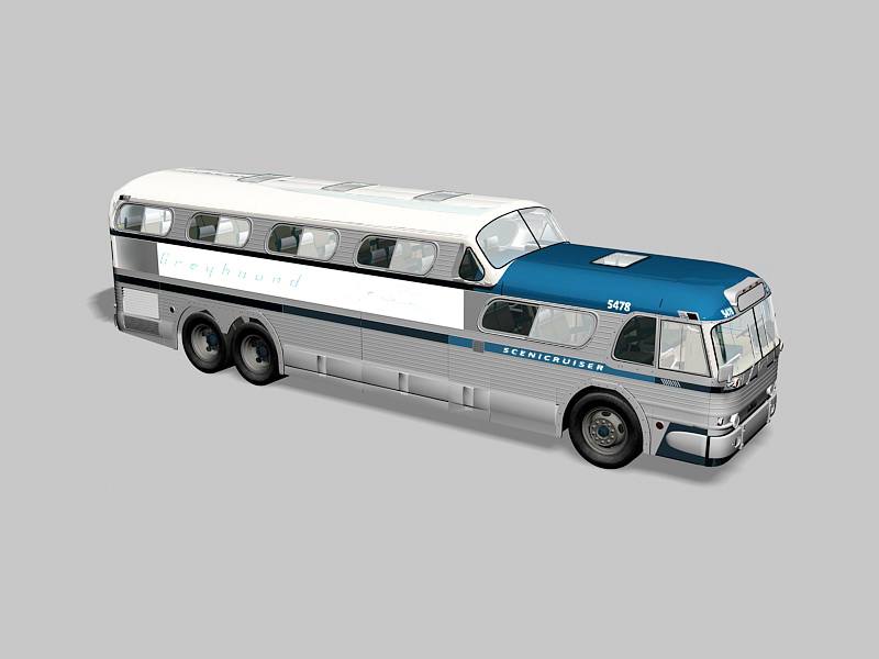 Vintage Greyhound Bus 3d model preview Vintage Greyhound Bus 3d rendering