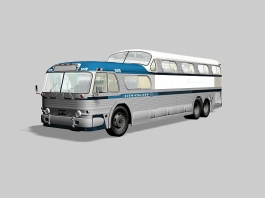 Vintage Greyhound Bus 3d preview