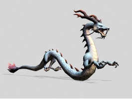 Blue Chinese Dragon 3d preview