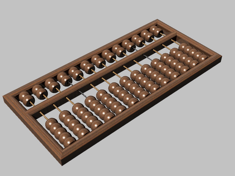 Antique Abacus 3d rendering
