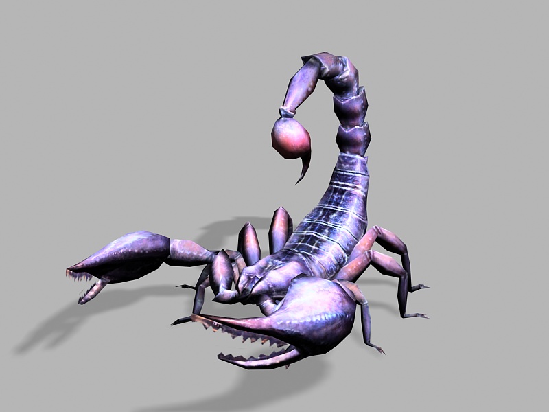 Purple Scorpion Lowpoly 3d rendering