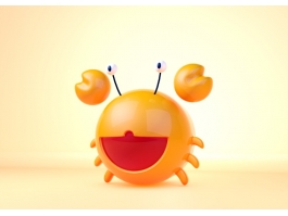 Yellow Crab Cartoon 3d preview