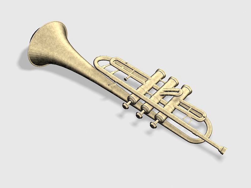 Old Trumpet 3d rendering