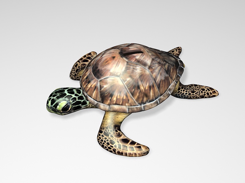 Cute Sea Turtle 3d rendering