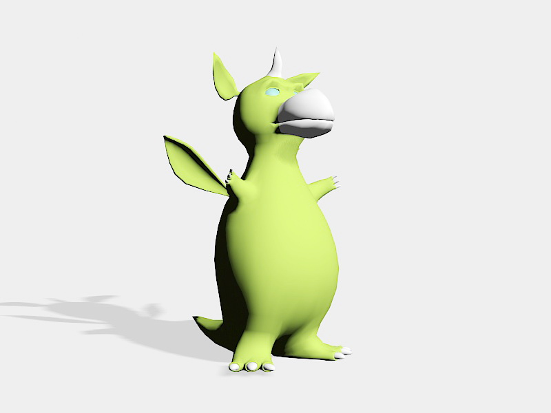 Cute Fat Dragon 3d rendering