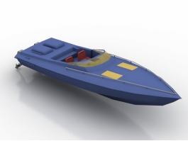 Blue Speed Boat 3d preview