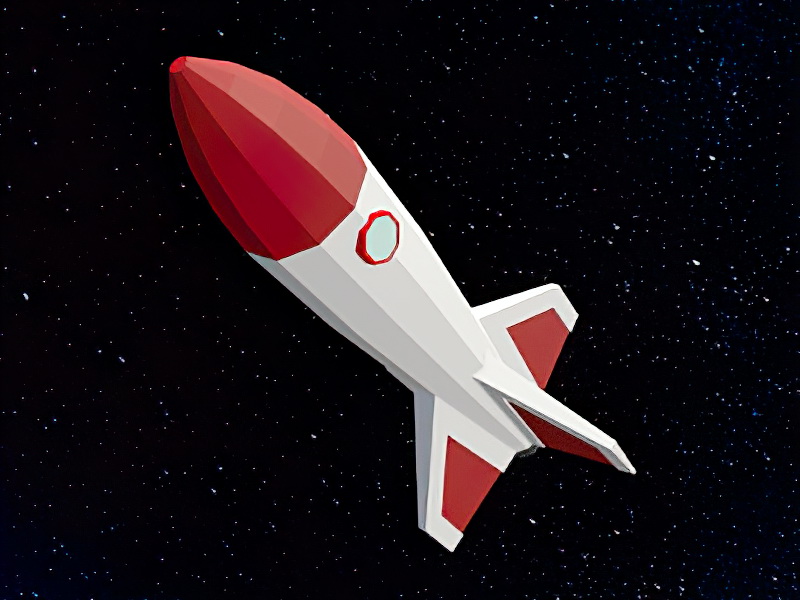 Space Rocket Cartoon 3d rendering