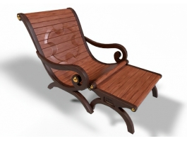 Vintage Outdoor Lounge Chair 3d preview
