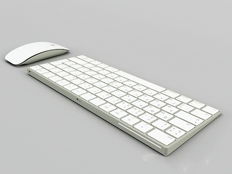 Apple iMac Keyboard and Mouse 3d rendering