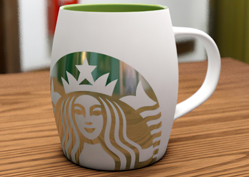 Starbucks Ceramic Cup 3d rendering