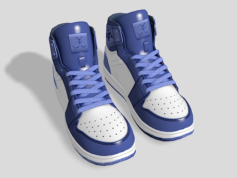 Blue Sneakers 3d rendering