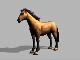 Brown Horse Low Poly 3d preview