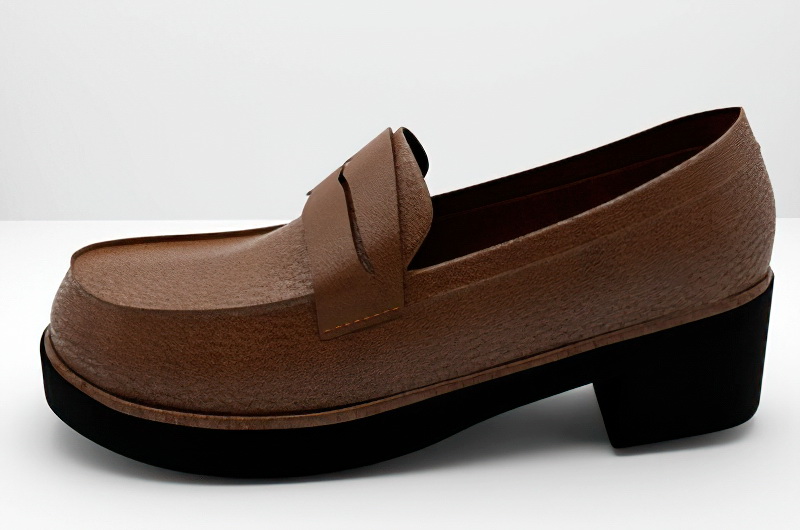 Womens Brown Leather Shoes 3d rendering