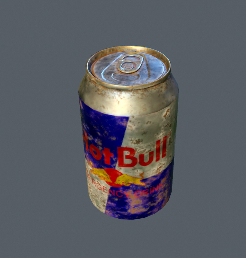 Old Red Bull Can 3d rendering