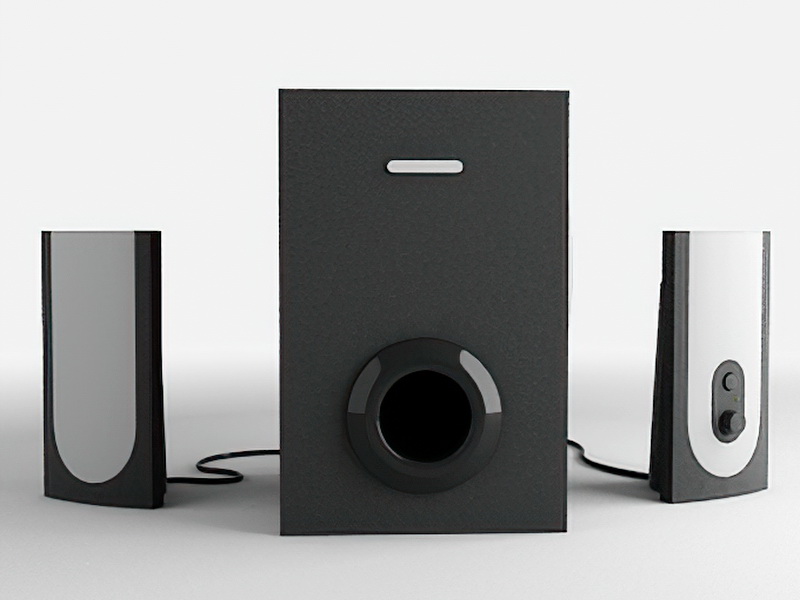 Computer Speakers with Subwoofer 3d rendering