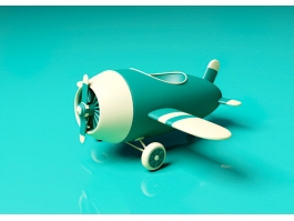 Blue Airplane Cartoon 3d preview