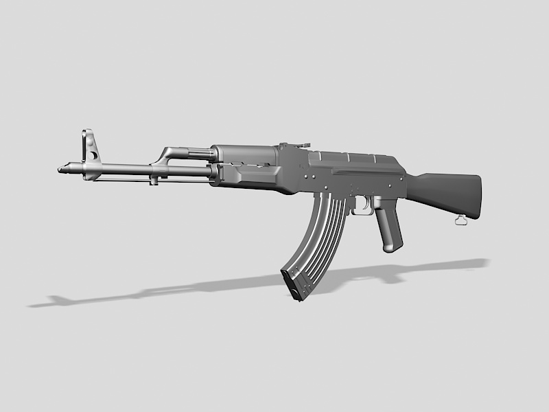 Modern AK-47 3d rendering