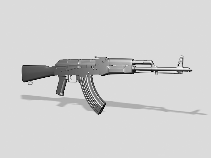 Modern AK-47 3d rendering