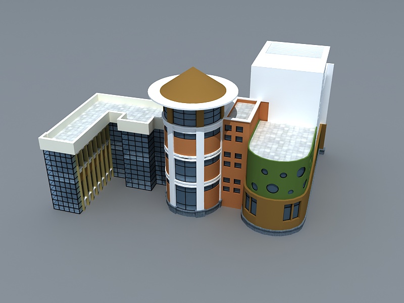 Kindergarten Buildings 3d rendering