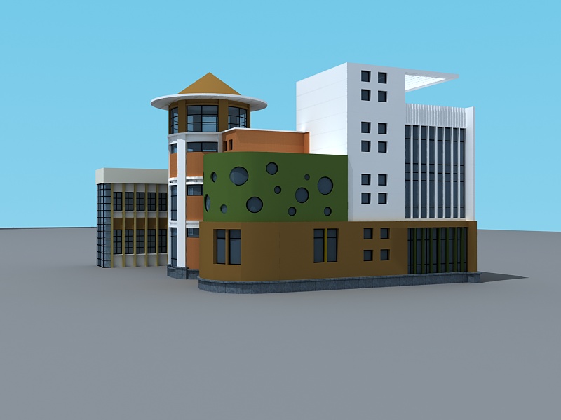 Kindergarten Buildings 3d rendering