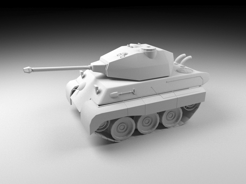 Light Battle Tank 3d rendering