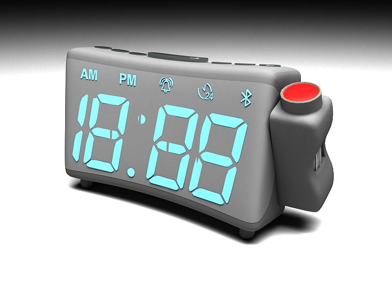 Digital Alarm Clock 3d rendering
