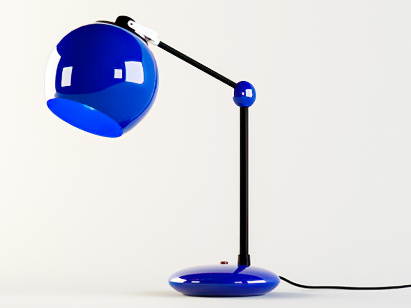 Blue Glass Table Lamp 3d rendering