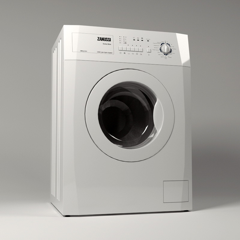 Zanussi Washing Machine 3d rendering