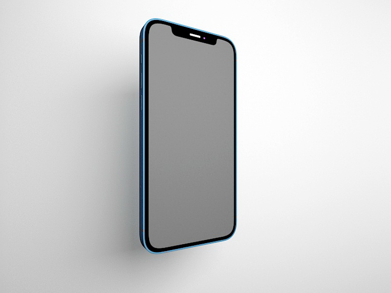 iPhone 12 Dark Blue 3d rendering