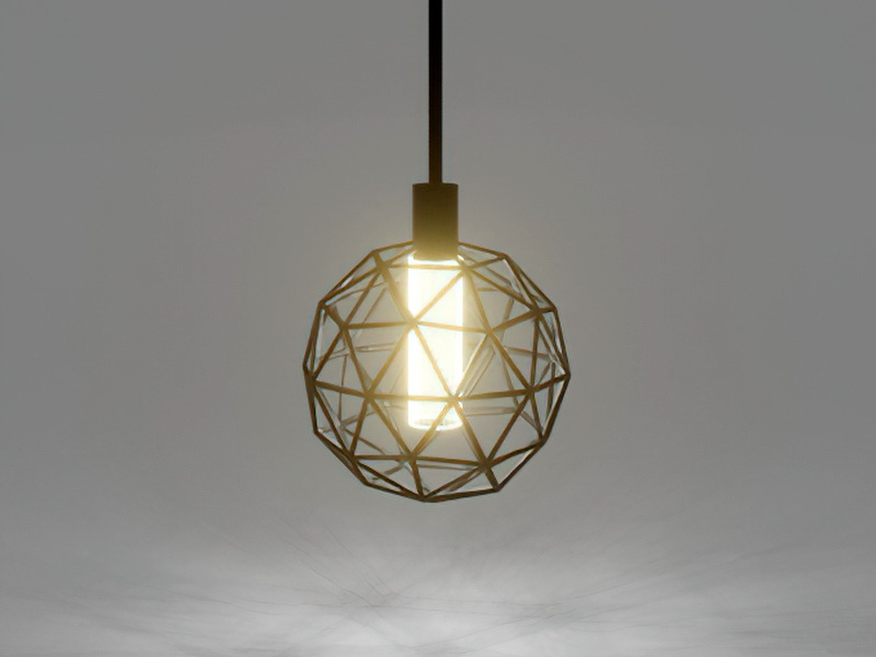 Hollowed Out Globe Pendant Light 3d rendering