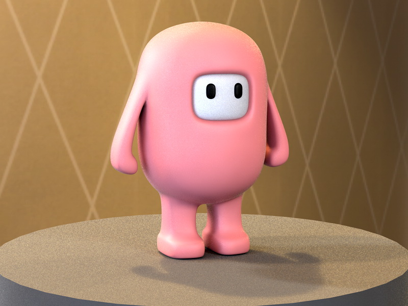 Fall Guys Pink Character 3d rendering