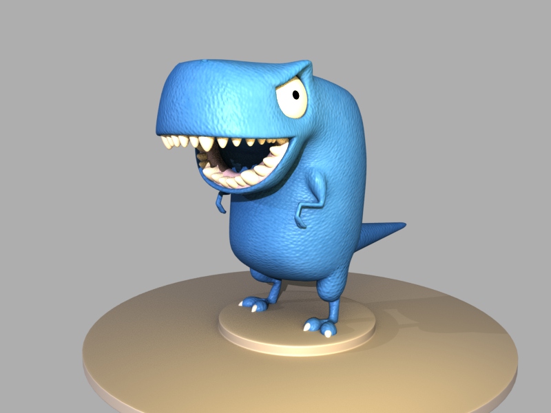 Blue Dinosaur Cartoon Show 3d rendering