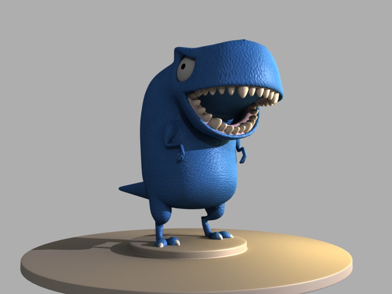 Blue Dinosaur Cartoon Show 3d rendering