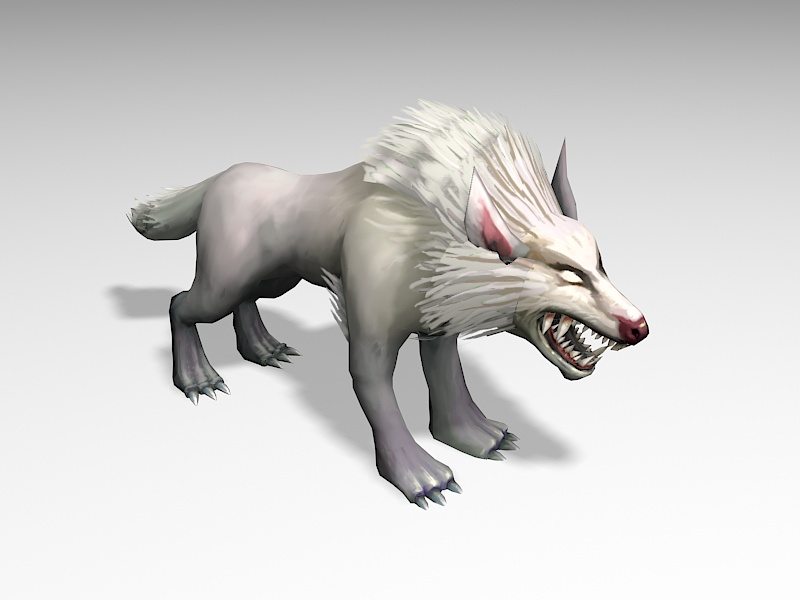 White Wolf Anime 3d rendering