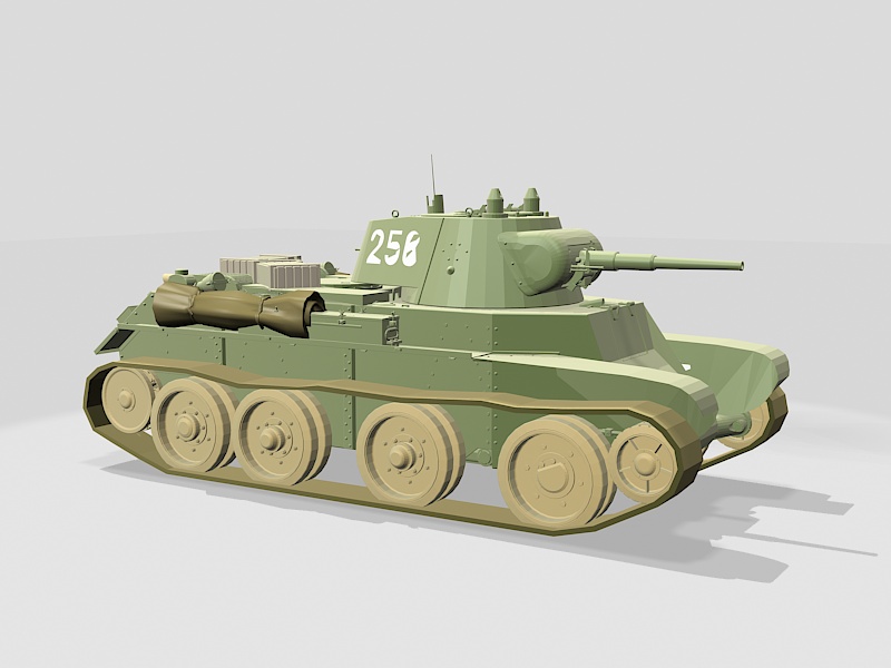 Soviet Cavalry Tank BT-7 3d rendering