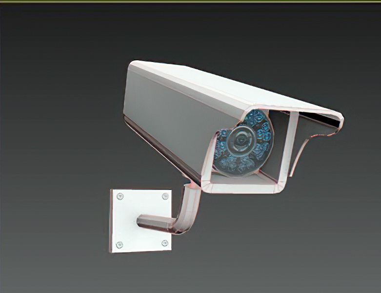 Outdoor Surveillance Camera Lowpoly 3d rendering