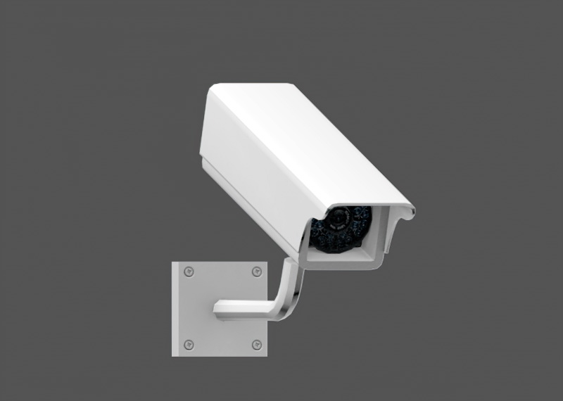 Outdoor Surveillance Camera Lowpoly 3d rendering