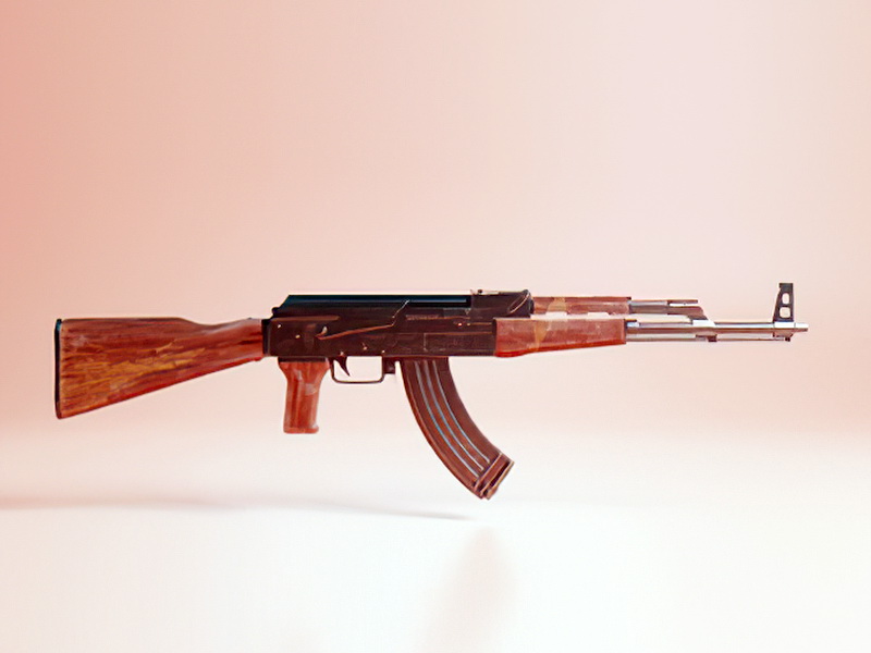 AK-47 Gun 3d rendering