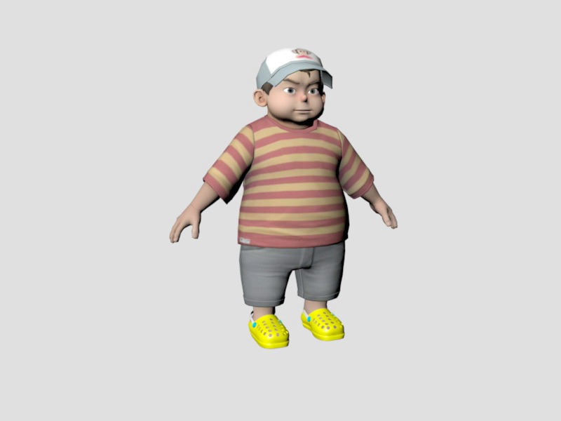 Fat Boy Rigged 3d rendering