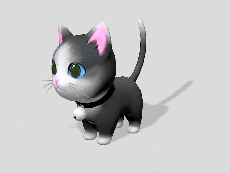 Cute Black Cat Cartoon 3d rendering