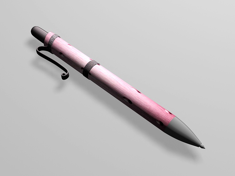 Pink Ballpoint Pen 3d rendering